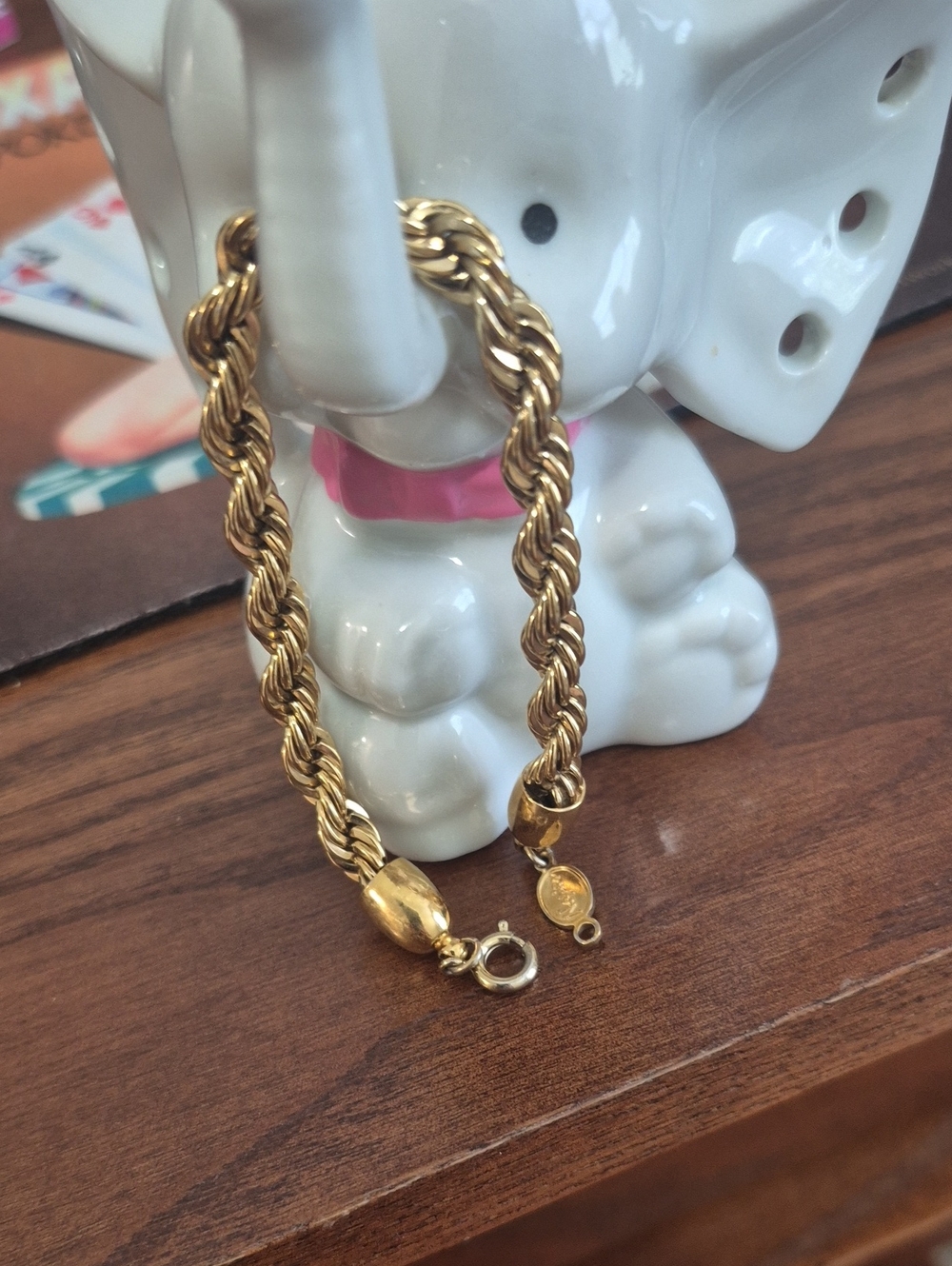 Vintage Napier Gold Rope Chain Bracelet - 7 Inch Women Jewelry